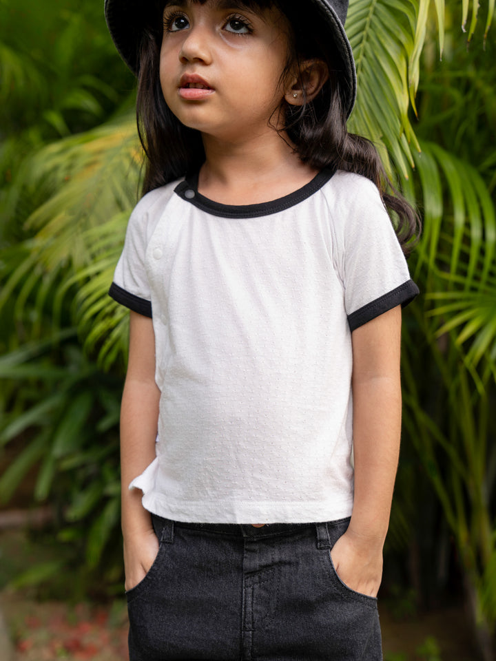 Bondi  Cotton Mesh Tshirt (Panda White)