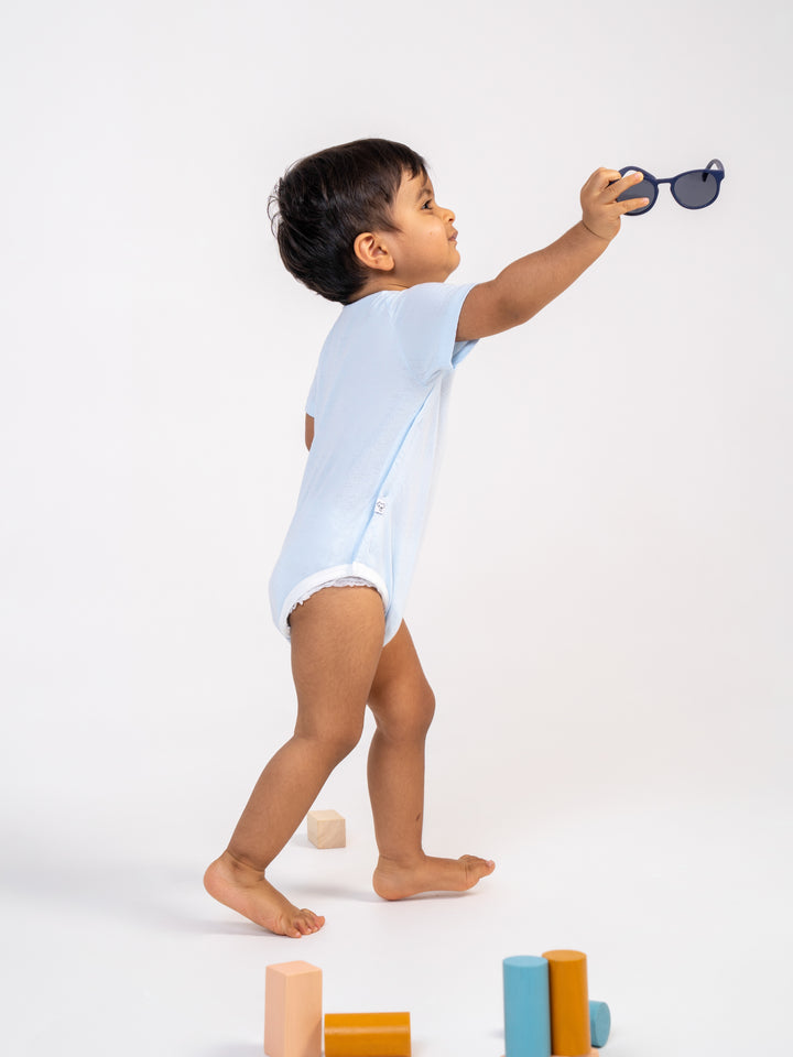 Bondi  Cotton Mesh Onesie (Misty Blue)